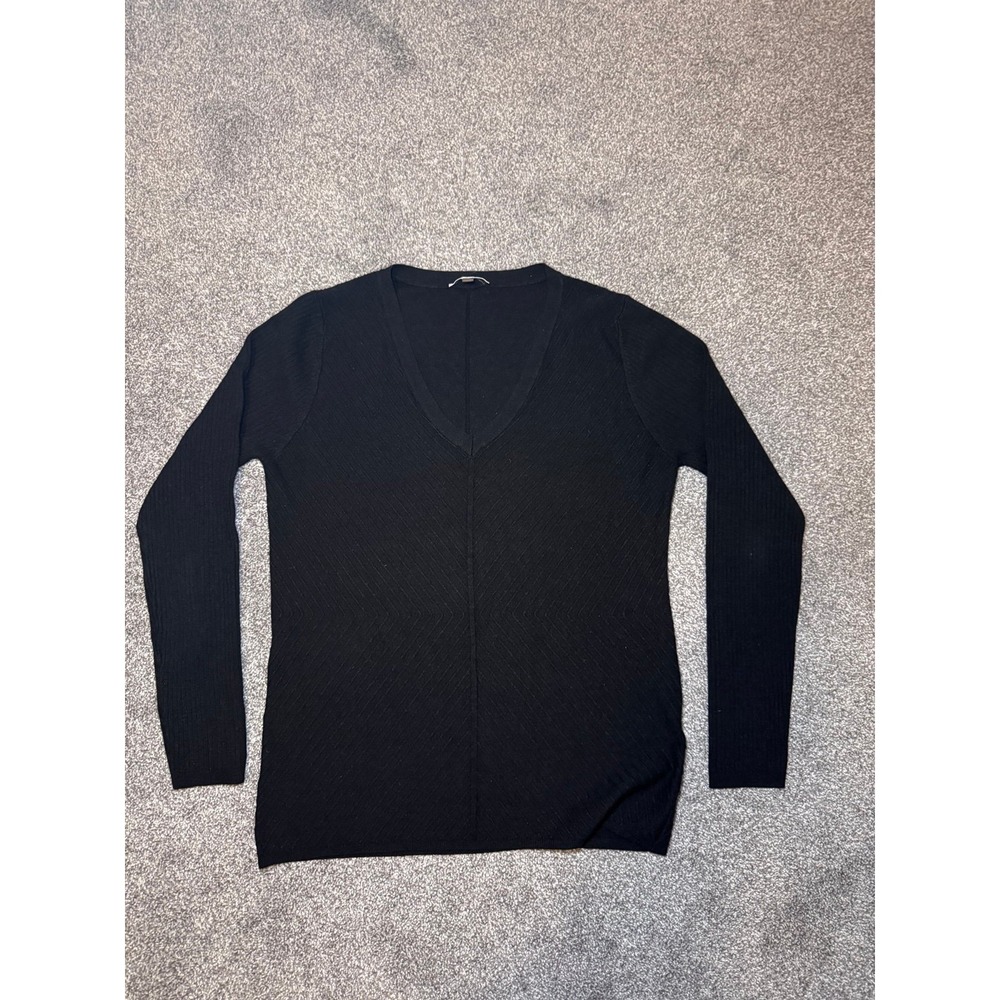 Vila Milano Women's Black‎ V-Neck Long Sleeve Sweater Size Medium